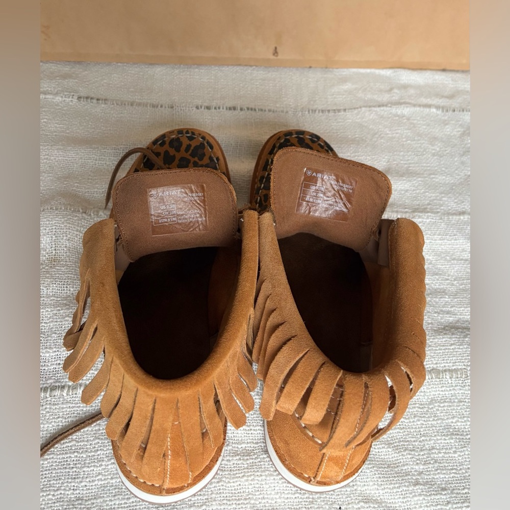 Ariat Cruiser Fringed Chukka Boot Moccasin Style #10023037 Leopard Print Sz. 9.5 - Picture 10 of 12